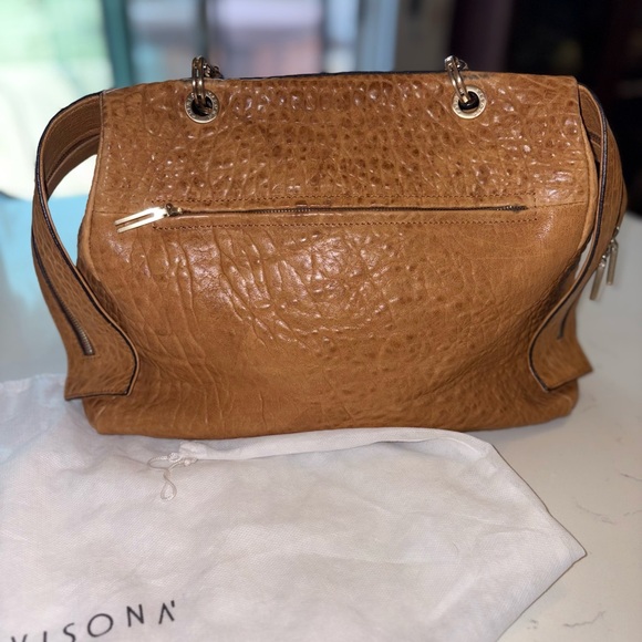 Plinio Visona Caramel Leather Shoulder Bag - Picture 4 of 8